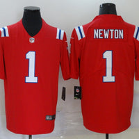Men's New England Patriots Cam Newton #1 Red Alternate Game Jersey1