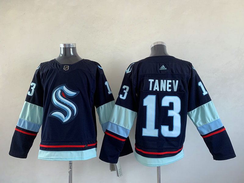 Men's Seattle Kraken Brandon Tanev #13 Deep Sea Blue Home Breakaway Player Jersey1