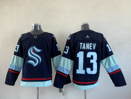 Men's Seattle Kraken Brandon Tanev #13 Deep Sea Blue Home Breakaway Player Jersey1