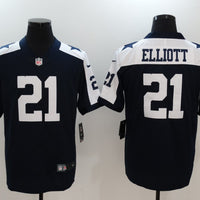 Men's Dallas Cowboys #21 Ezekiel Elliott Jersey1 Navy