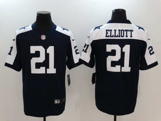 Men's Dallas Cowboys #21 Ezekiel Elliott Jersey1 Navy