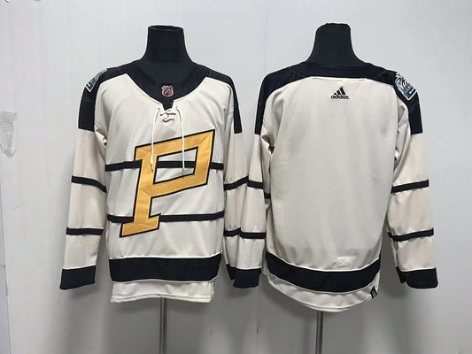 Men's Pittsburgh Penguins Cream 2023 Winter Classic Blank Jersey1