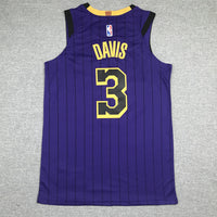 Men's Los Angeles Lakers Anthony Davis Purple #3 NBA Swingman Jersey1