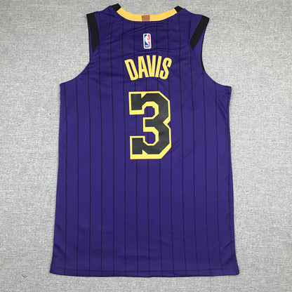 Men's Los Angeles Lakers Anthony Davis Purple #3 NBA Swingman Jersey1
