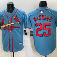 Men's St. Louis Cardinals Mark McGwire #25 Light Blue Replica Player Jersey