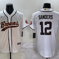 Men's Cleveland Browns Shedeur Sanders #12 White Game Player Jersey