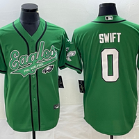 Men's Philadelphia Eagles D'Andre Swift #0 Kelly Green Game Jersey1 Joint Edition