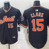 Men's Detroit Tigers Max Clark #15 Black Alternate Stadium Jersey
