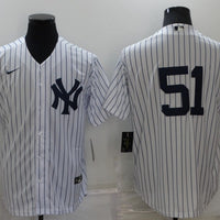 Men's New York Yankees Bernie Williams #51 White Replica Player Name Jersey1