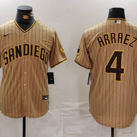 Men's San Diego Padres Luis Arraez #4 Tan Limited Player Jersey1