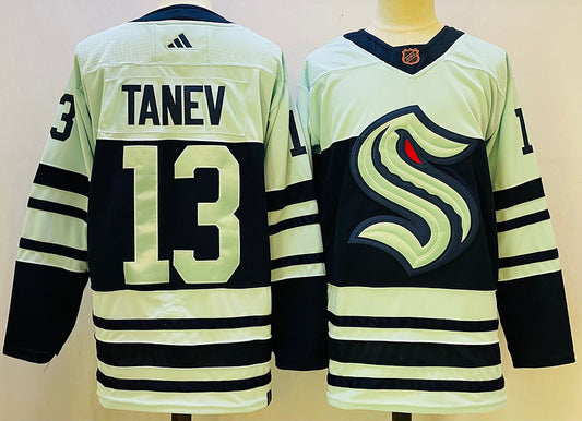 Men's Seattle Kraken Brandon Tanev #13 Blue Game Jersey1