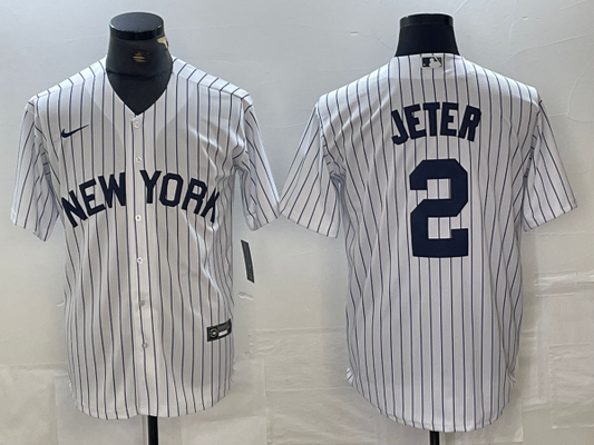 Men's New York Yankees Derek Jeter #2 White Limited Jersey1