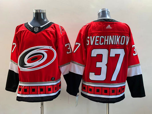 Men's Carolina Hurricanes Andrei Svechnikov #37 Red Home Breakaway Player Jersey1