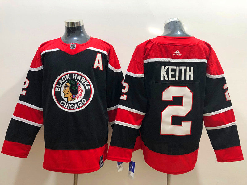 Men's Chicago Blackhawks Duncan Keith #2 Black Breakaway Jersey1