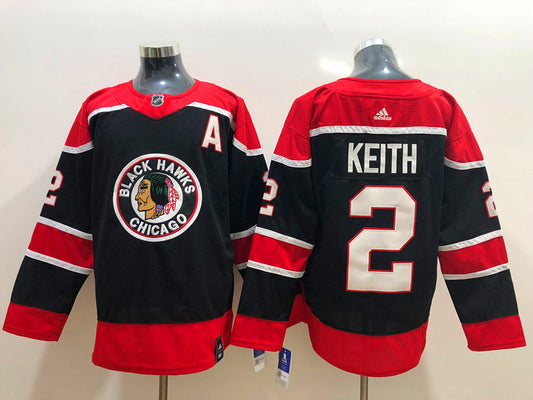 Men's Chicago Blackhawks Duncan Keith #2 Black Breakaway Jersey1
