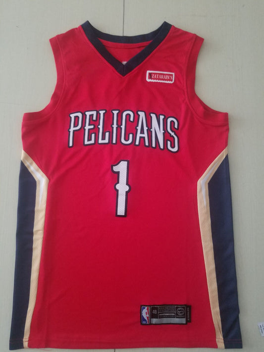 Men's New Orleans Pelicans Zion Williamson #1 NBA Red Swingman Jersey1