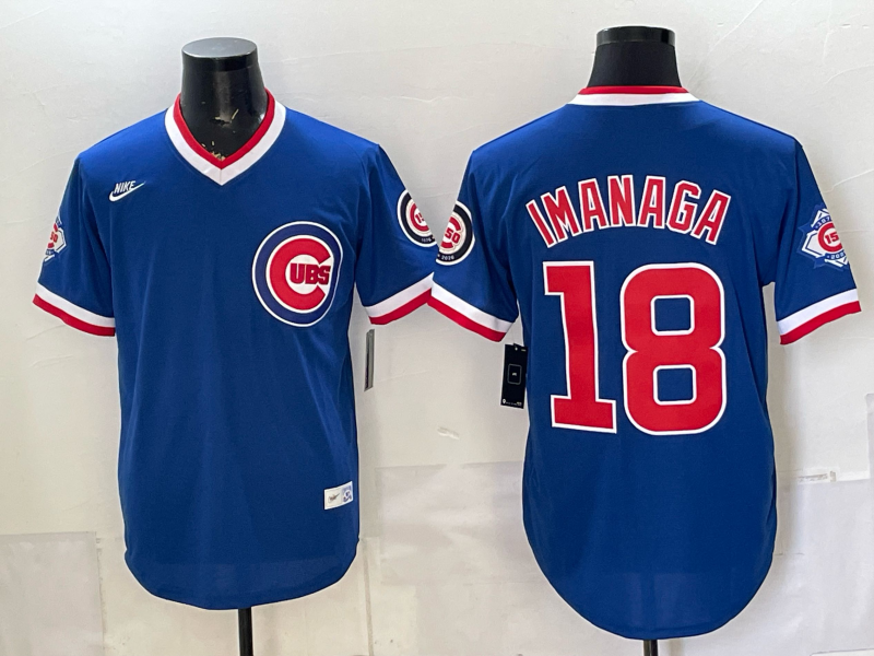 Men's Chicago Cubs Shota Imanaga #18 Royal Throwback Cooperstown Collection Limited Jersey