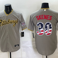 Men's Pittsburgh Pirates Paul Skenes #30 Gray USA 250 Fourth of July Home Stadium Jersey