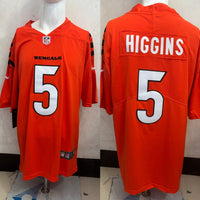 Men's Cincinnati Bengals Tee Higgins #5 Orange Player Game Jersey