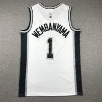 Men's San Antonio Spurs Victor Wembanyama #1 White 2022/23 Swingman Jersey1 - Association Edition