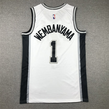 Men's San Antonio Spurs Victor Wembanyama #1 White 2022/23 Swingman Jersey1 - Association Edition