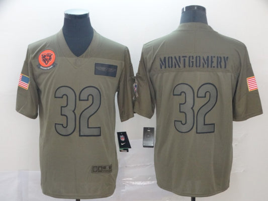 Men's Chicago Bears David Montgomery #32 Brown Game Jersey1