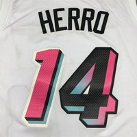 Men's Miami Heat Tyler Herro #14 White 2022/23 Fastbreak Jersey1 - City Edition