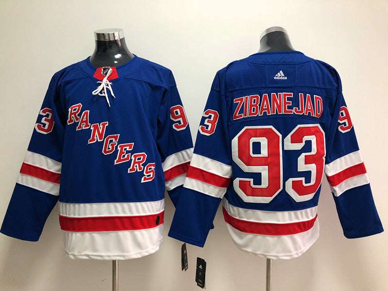 Men's New York Rangers Mika Zibanejad #93 Blue Player Jersey1