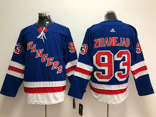 Men's New York Rangers Mika Zibanejad #93 Blue Player Jersey1