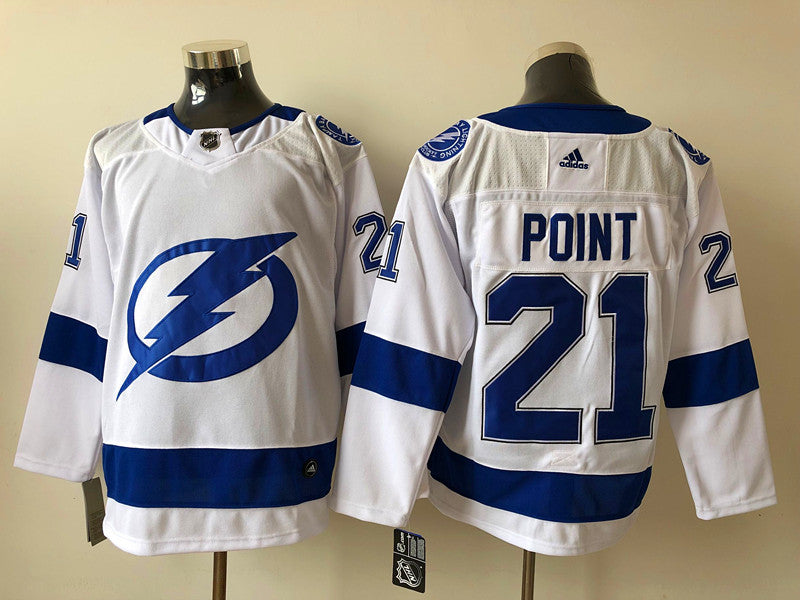 Men's Tampa Bay Lightning Brayden Point #21 White Player Game Jersey1