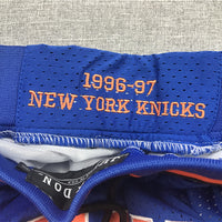 Men's New York Knicks Blue/Black Hardwood Classics 1996-97 Basketball Shorts1
