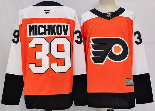 Men's Philadelphia Flyers Matvei Michkov #39 Oange Player Jersey1