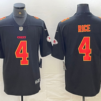 Rashee Rice #4 Kansas City Chiefs Black Fashion Game Jersey - JerseysFreak