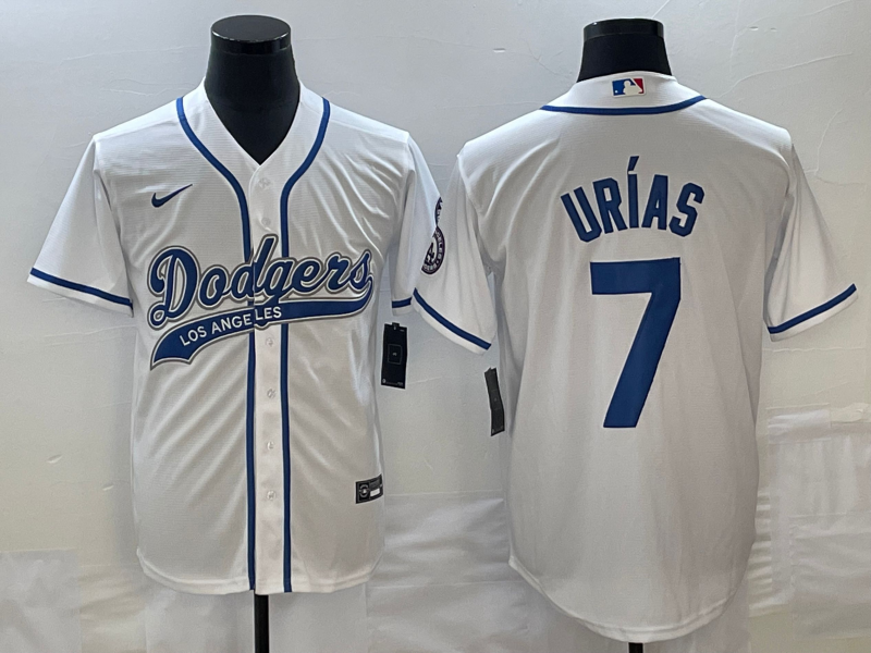 Men's Los Angeles Dodgers Julio Urias #7 White Player Jersey1 Joint Edition