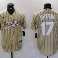 Men's Los Angeles Dodgers Shohei Ohtani #17 Gold Replica Player Jersey1