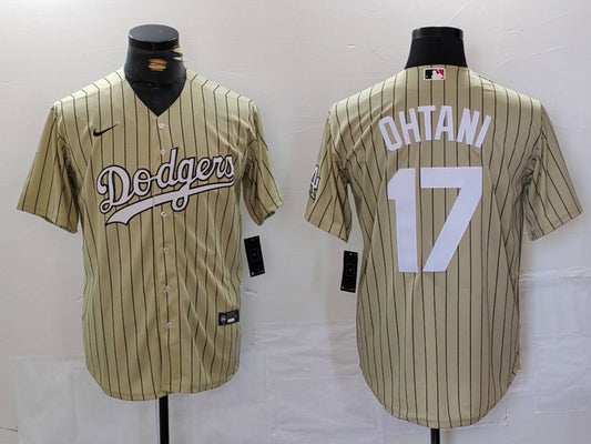 Men's Los Angeles Dodgers Shohei Ohtani #17 Gold Replica Player Jersey1