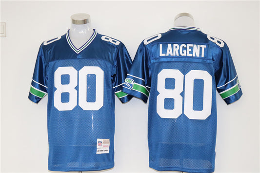 Men's Seattle Seahawks Steve Largent Mitchell & Ness Royal Legacy Replica Jersey1