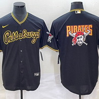 Men's Pittsburgh Pirates Black Replica Player Jersey1
