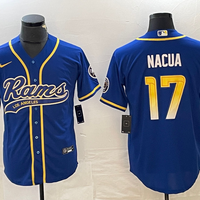 Men's Los Angeles Rams Puka Nacua #17 Royal Game Jersey1 Joint Edition