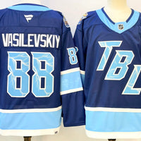 Men's Tampa Bay Lightning Andrei Vasilevskiy #88 Blue Premium Player Jersey