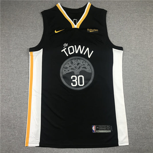 Men's Golden State Warriors Stephen Curry #30 Black Fast Break Replica Jersey1