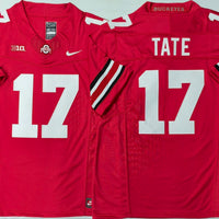 Men's Ohio State Buckeyes Carnell Tate #17 Red Player Game Jersey