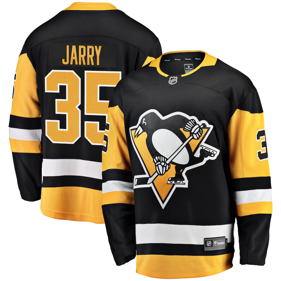 Men's Pittsburgh Penguins Tristan Jarry #35 Black Player Jersey1
