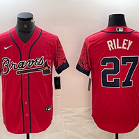 Men's Atlanta Braves Austin Riley #27 Red Player Jersey1