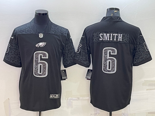 Men's Philadelphia Eagles DeVonta Smith #6 Black RFLCTV Limited Jersey1