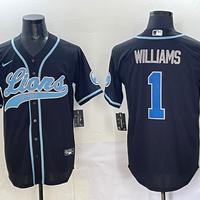 Men's Detroit Lions Jameson Williams #1 Black Game Player Jersey