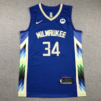 Men's Milwaukee Bucks Giannis Antetokounmpo #34 Royal 2022/23 Swingman Jersey1 - City Edition