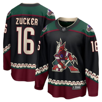 Men's Arizona Coyotes Jason Zucker #16 Black Home Breakaway Jersey1