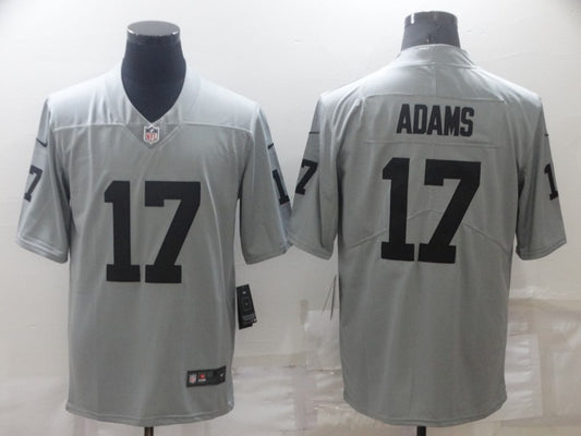Men's Las Vegas Raiders #17 Davante Adams Gray Game Jersey1 Stitched American Football Jerseys