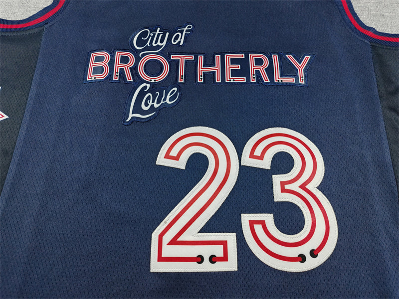 Men's Philadelphia 76ers LeBron James #23 Navy 2023/24 Swingman Jersey - City Edition
